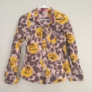 Boden “The Shirt” in yellow gray floral